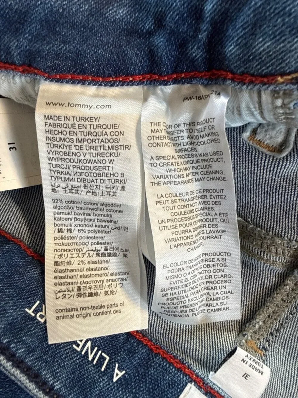 TOMMY JEANS Seam Detail Mini Skirt~Size 31~Denim Medium Wash NWT L17 10